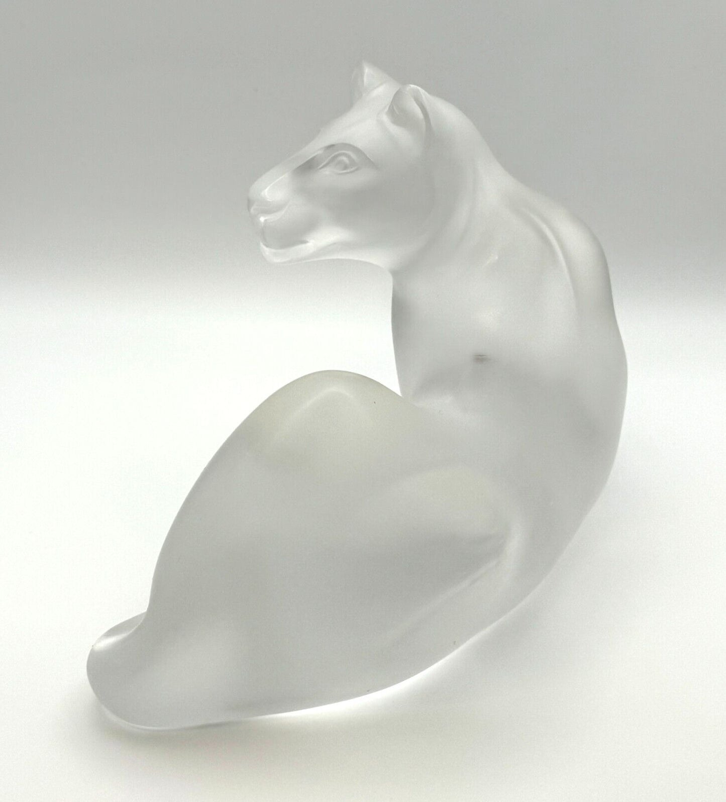 Vintage Art Glass Crystal Simba Lioness Sculpture (InS)15