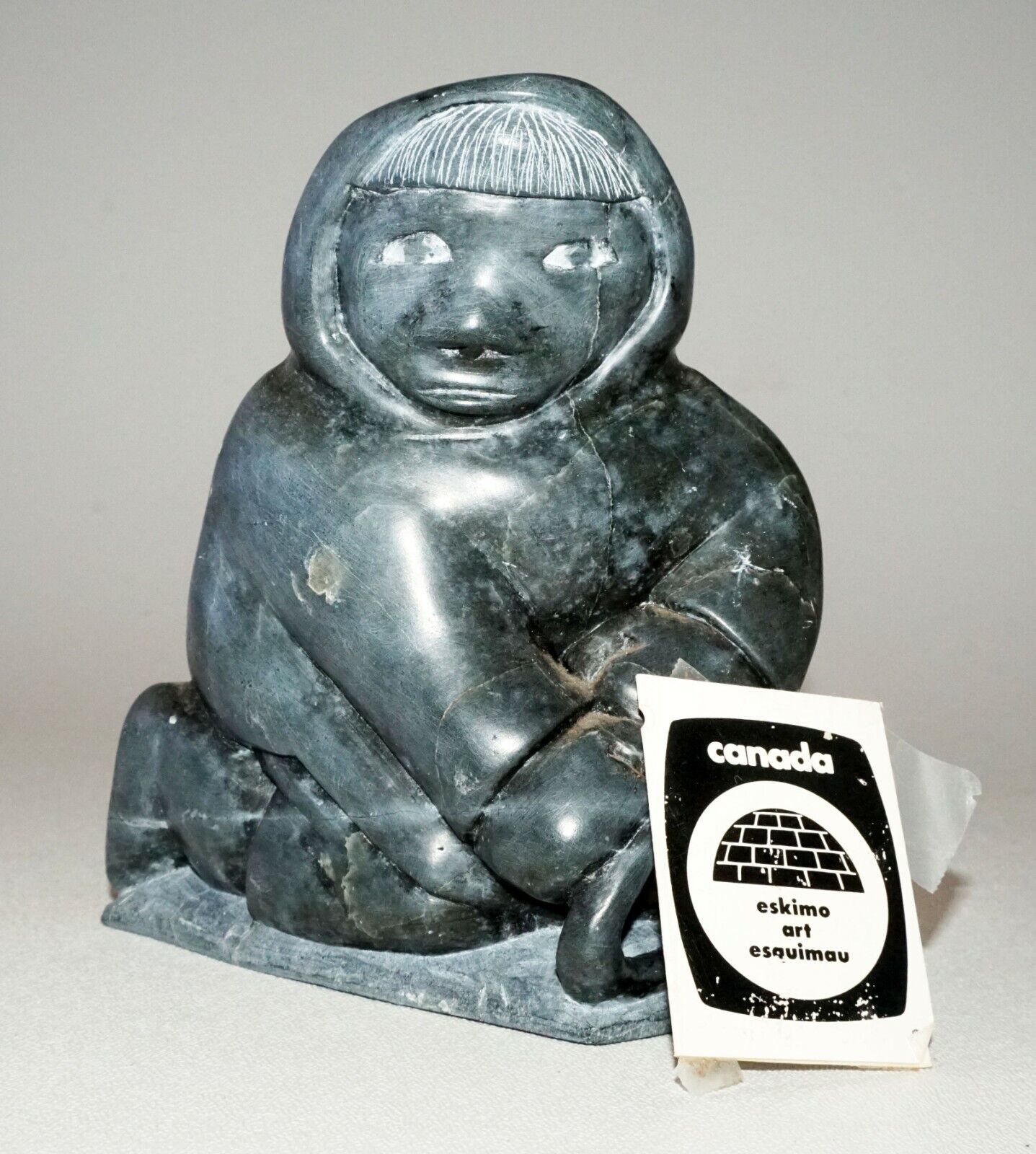 2002 Inuit Eskimo Stone Carved Figure Joanassie Omayualuk Inukjuak (b.1934)(CLB)