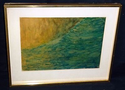 1965 Italian Abstract Oil Painting "Ocean" by Mario Lepore (1908-1972) (Rud)