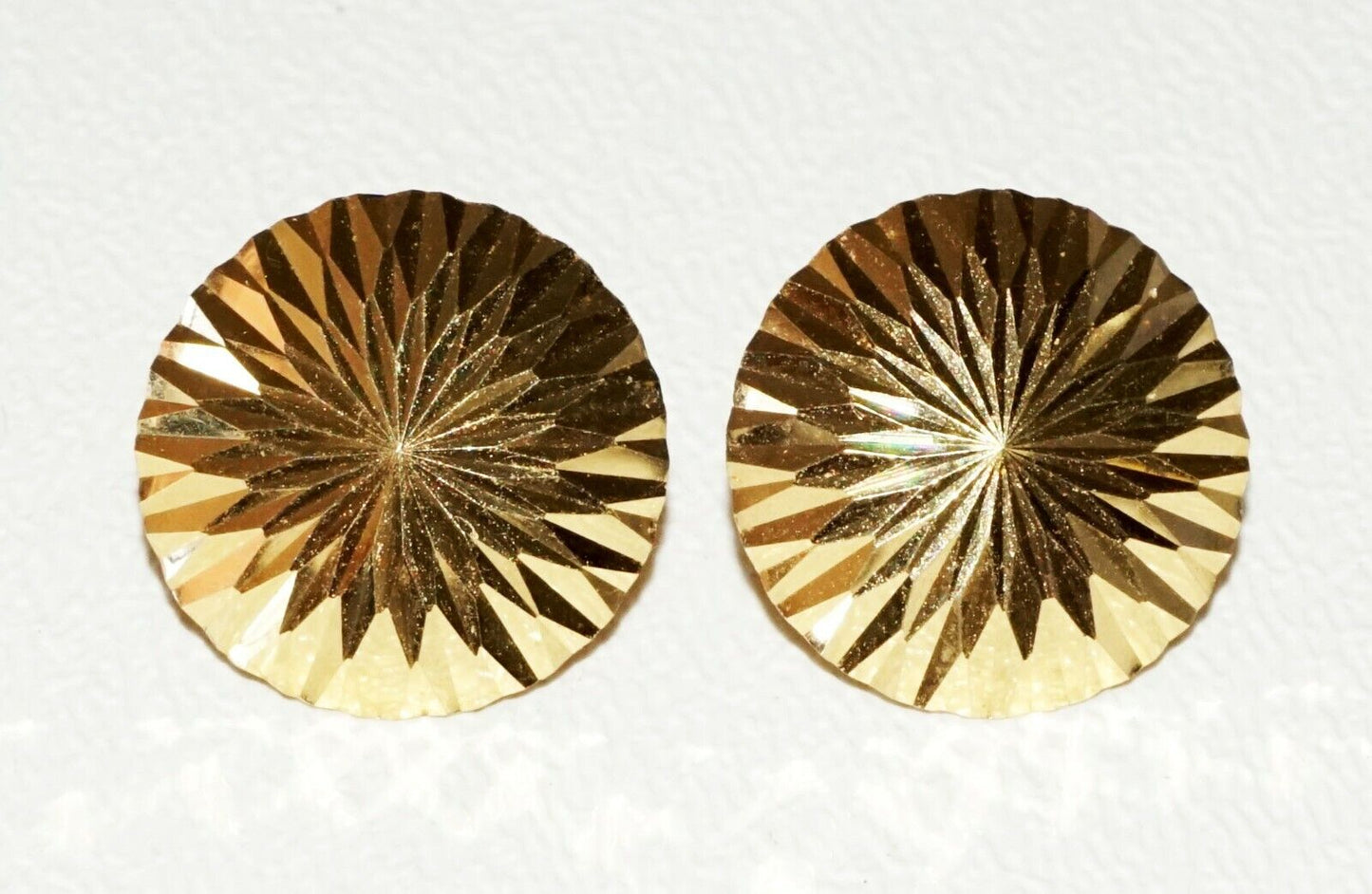 2x Pairs US 14K Yellow Gold Stud Earring Lot Mini & Umbrella Design (SaR) #72