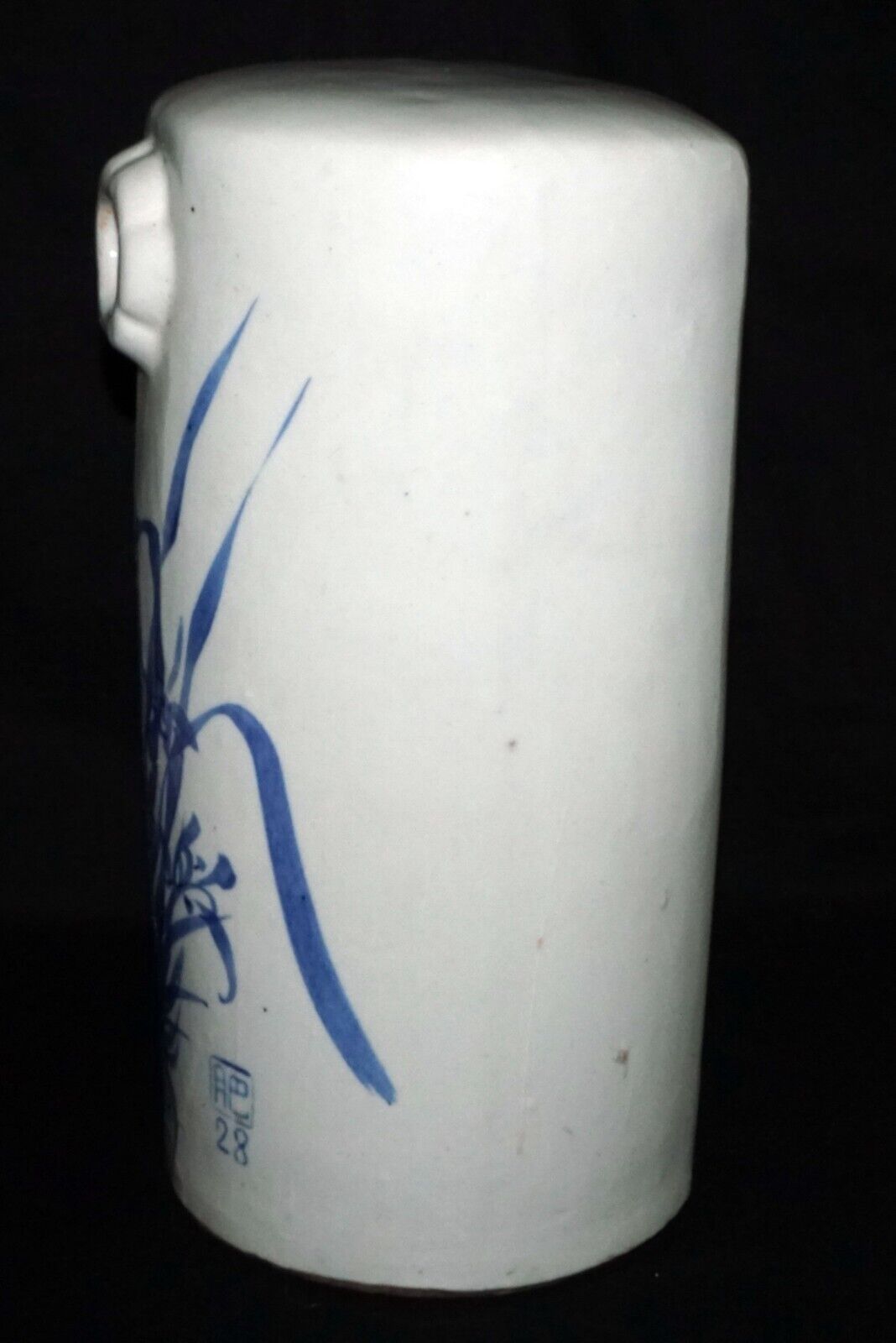 Vintage Chinese Blue & White Glazed Pottery Rice Wine Casket or Ewer (OdC) IC