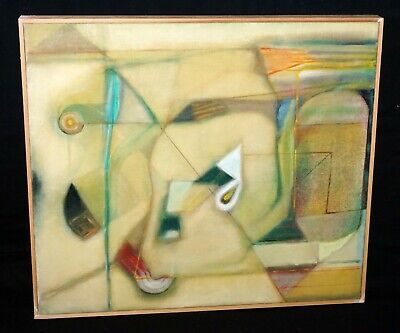 '16 Thai Modernist Oil Painting Mind Game #1 by Sanit Khewhok (born 1944)(Kay)