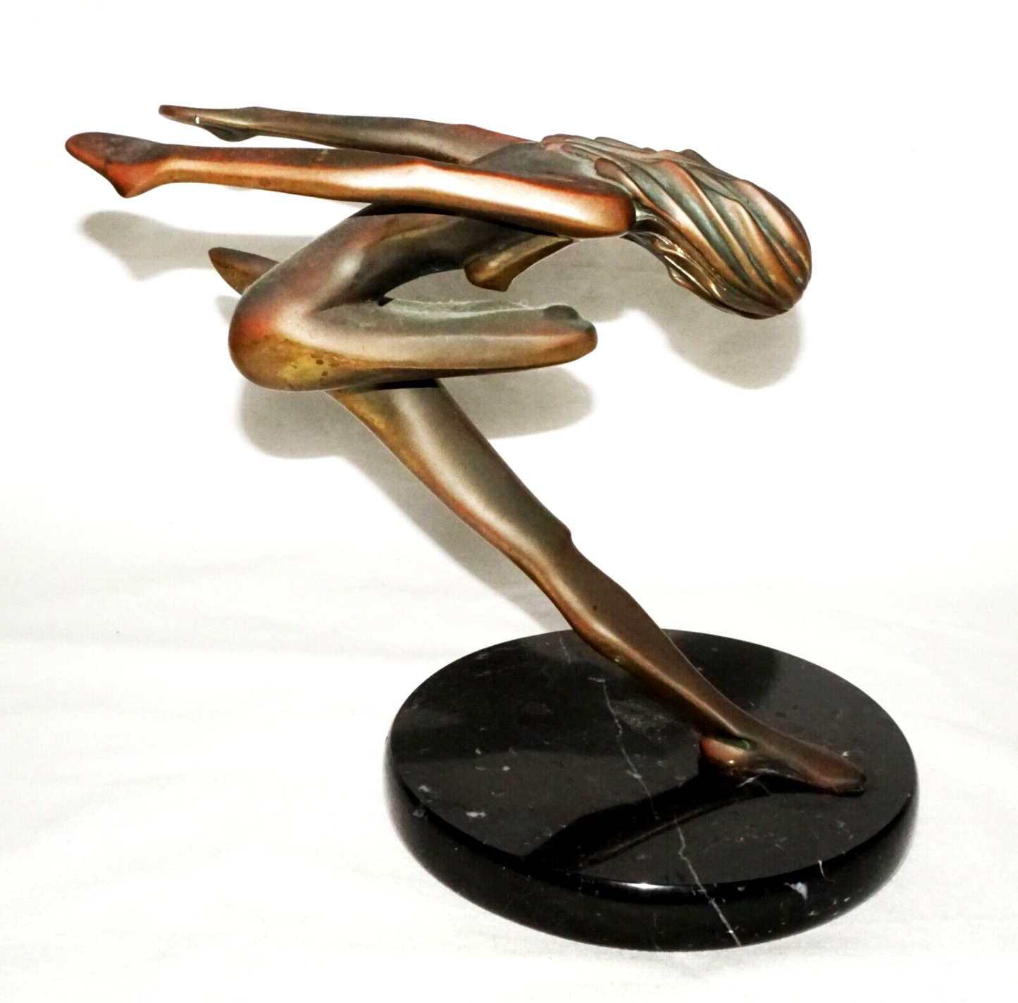 Vintage US Bronze Sculpture 51/100 Nude Dancer by Tom Bennett (b.1928) (InS)