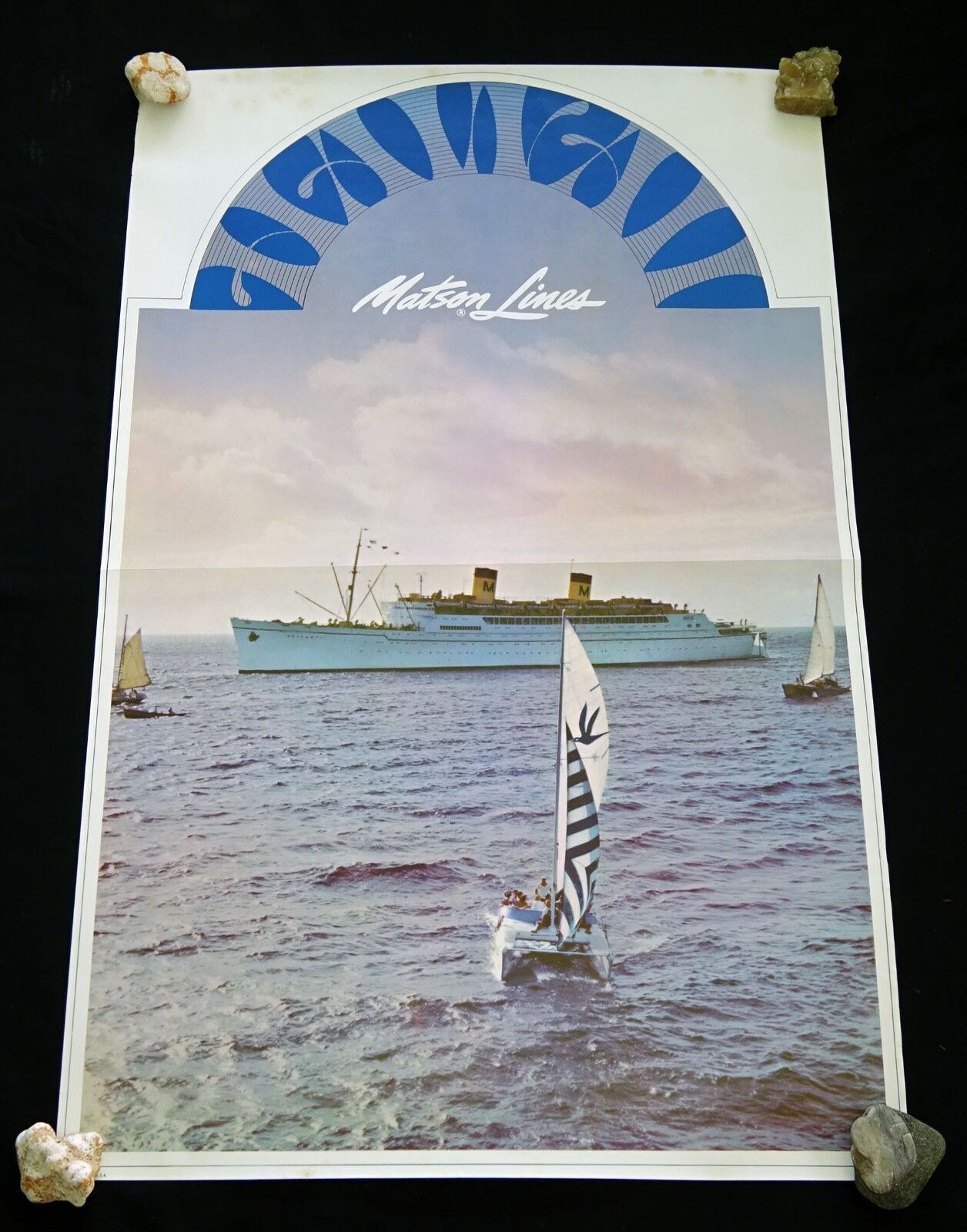 1960s Original Hawaii Matson Lines & Catamaran Poster (HoT)#46