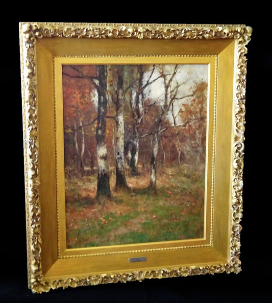 1880s German/US/NY Oil Painting "Autumn Tints" by Max Weyl (1837-1914) (Leh)