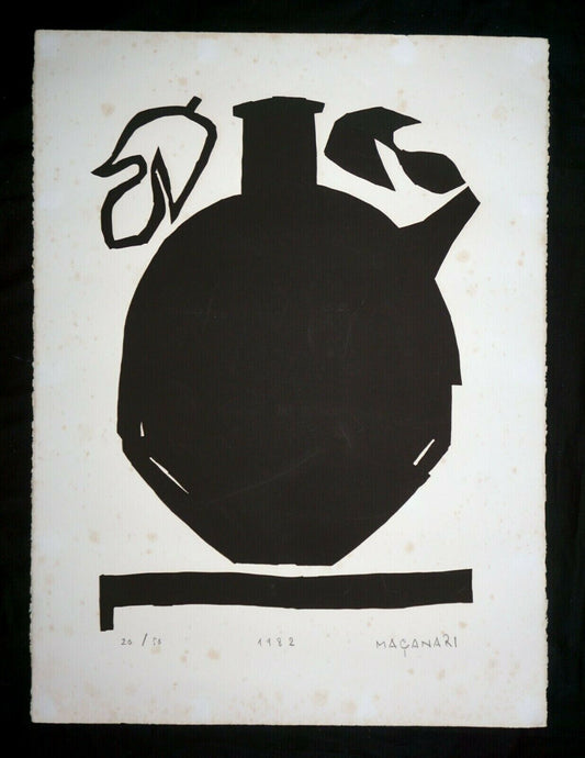 1982 Japanese Print 20/50 Abstract Still Life by Masanari Murai (1905-1999)(Hic)