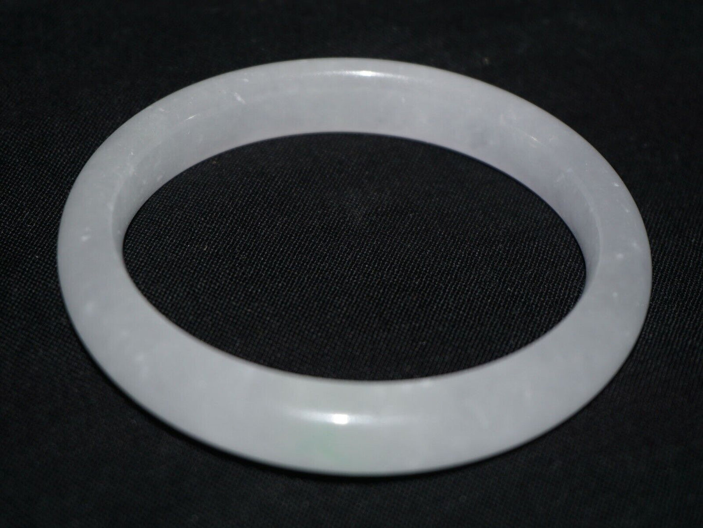 Vintage Chinese Semi Translucent White Jadeite Jade Bangle Bracelet (NoN) B1