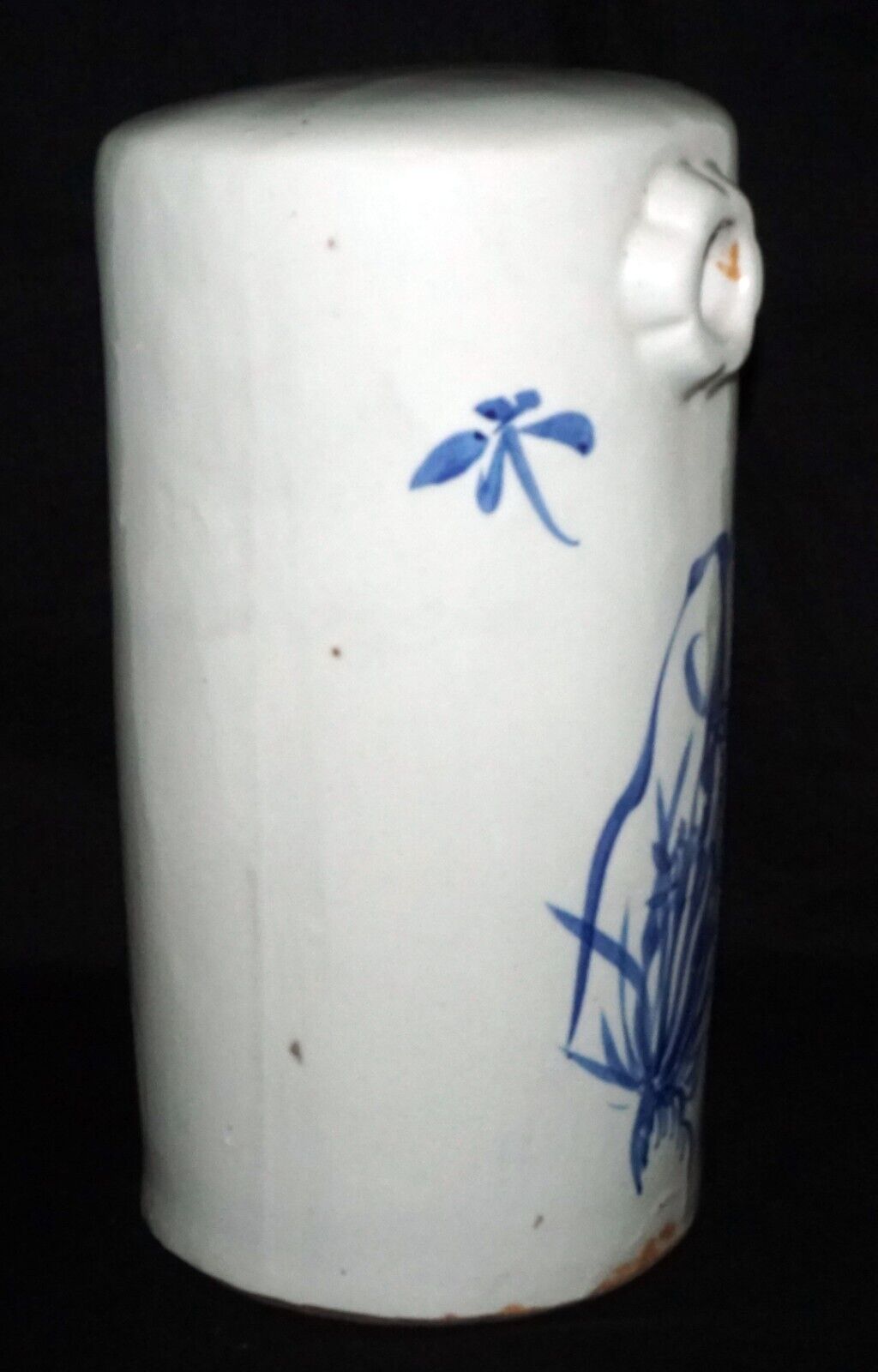 Vintage Chinese Blue & White Glazed Pottery Rice Wine Casket or Ewer (OdC) IC