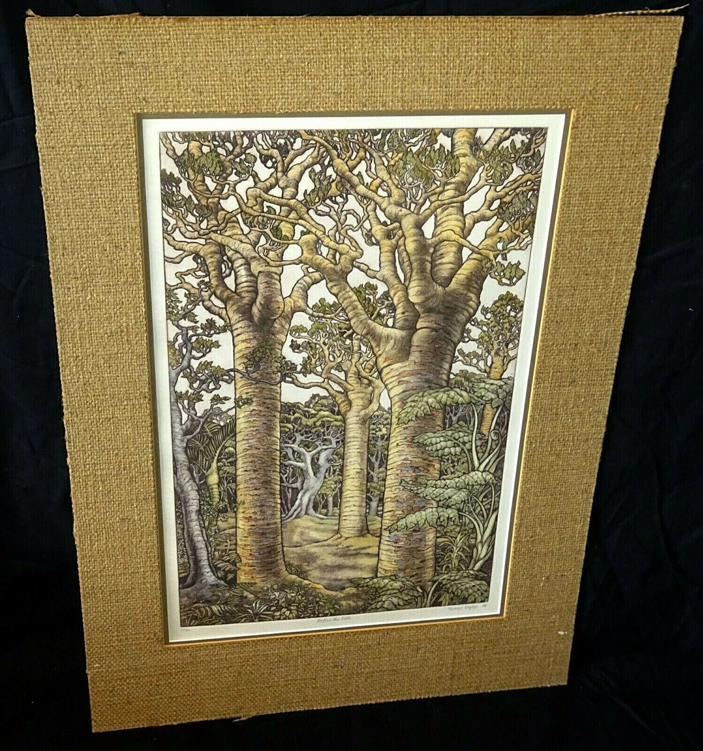 1988 New Zealand Etching Print "Before the Fall" by Mary E. Taylor (b.1948)(ScD)