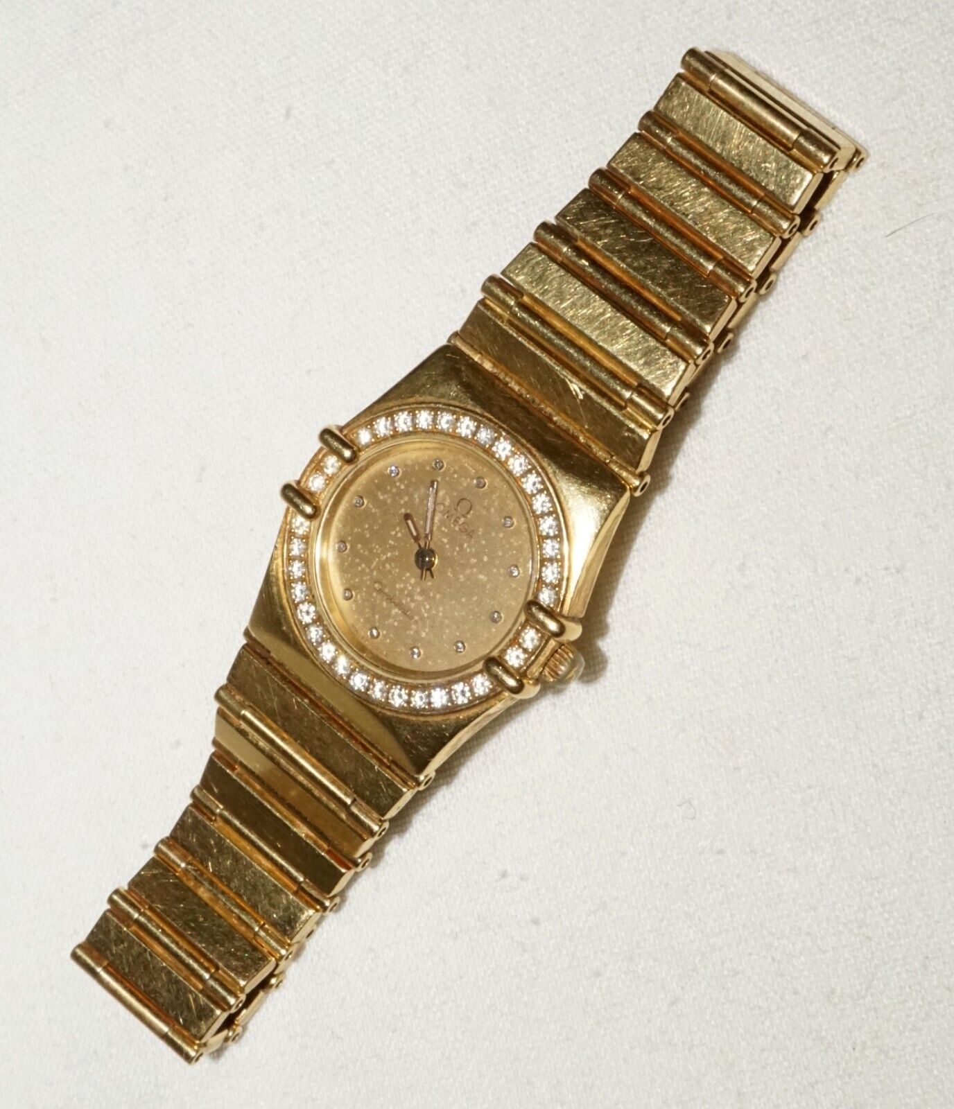 Vintage 18k Yellow Gold Constellation Diamond Wristwatch by Omega (LeD)