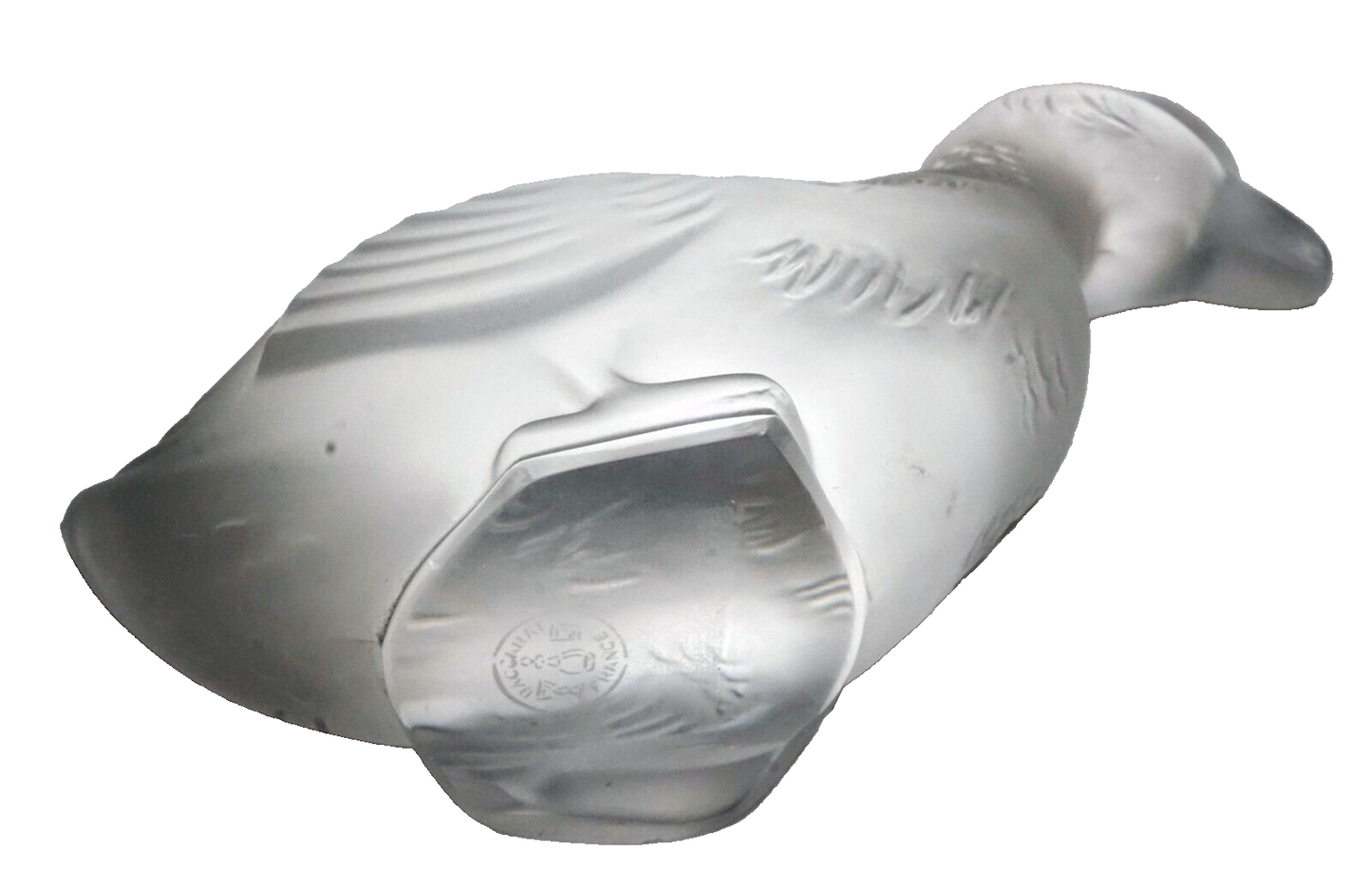 Vintage French Crystal Resting Duck Figurine Paperweight by Baccarat (Kai)