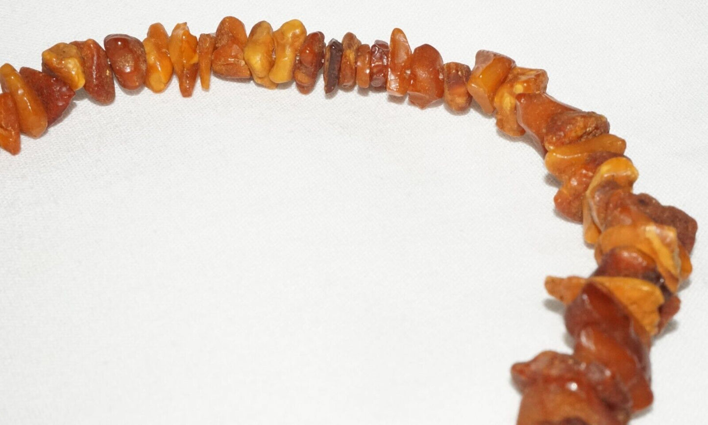 Vintage European Amber Chunk Graduated Bead Necklace (ShI)