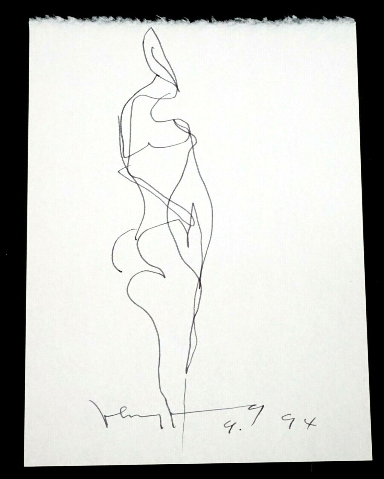 '94 Chinese Hawaii Abstract Drawing Figure by John Chin Young (1909-1997)(SaJ)22