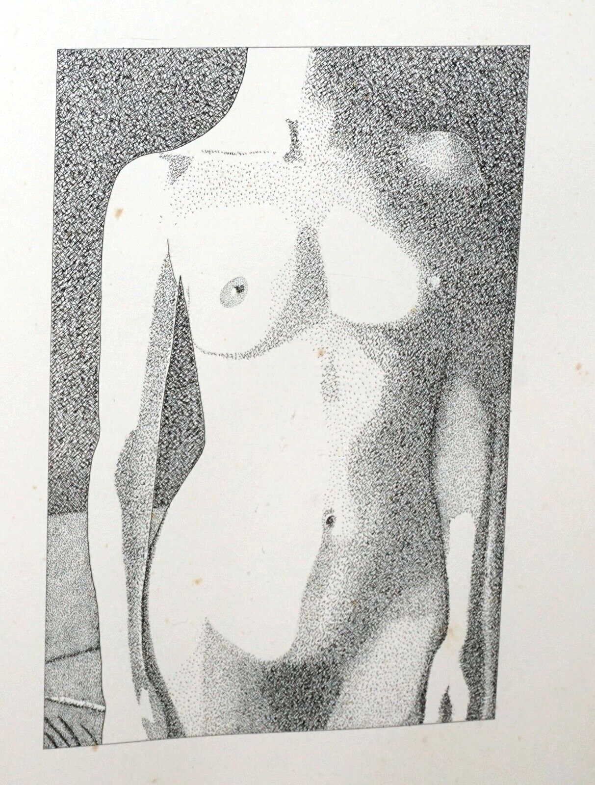 '77 US Ink Drawing Standing Female Figure Michael Vinson Clark (B 1946)(PaR)