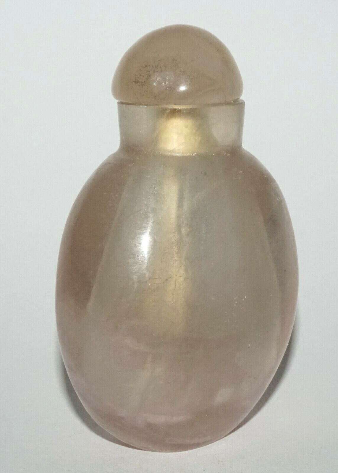 Vintage Chinese Clear Purplish Fluorite Snuff Bottle Plain Motif (LeS) G4