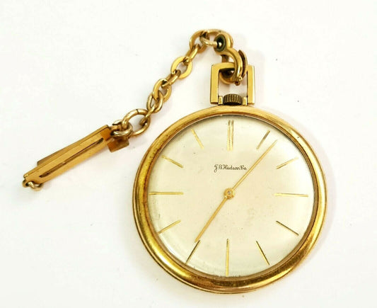 1950s Swiss Pronto Watch Co. Gold Plated Pocket Watch by G.B. Hudson Co. (AHB)