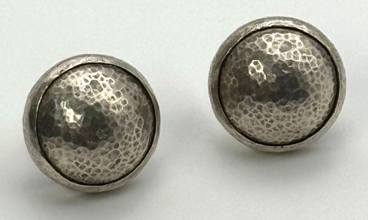 Vintage Sterling Silver 925 Gurhan Hammered Domed Stud Earrings (KnK)