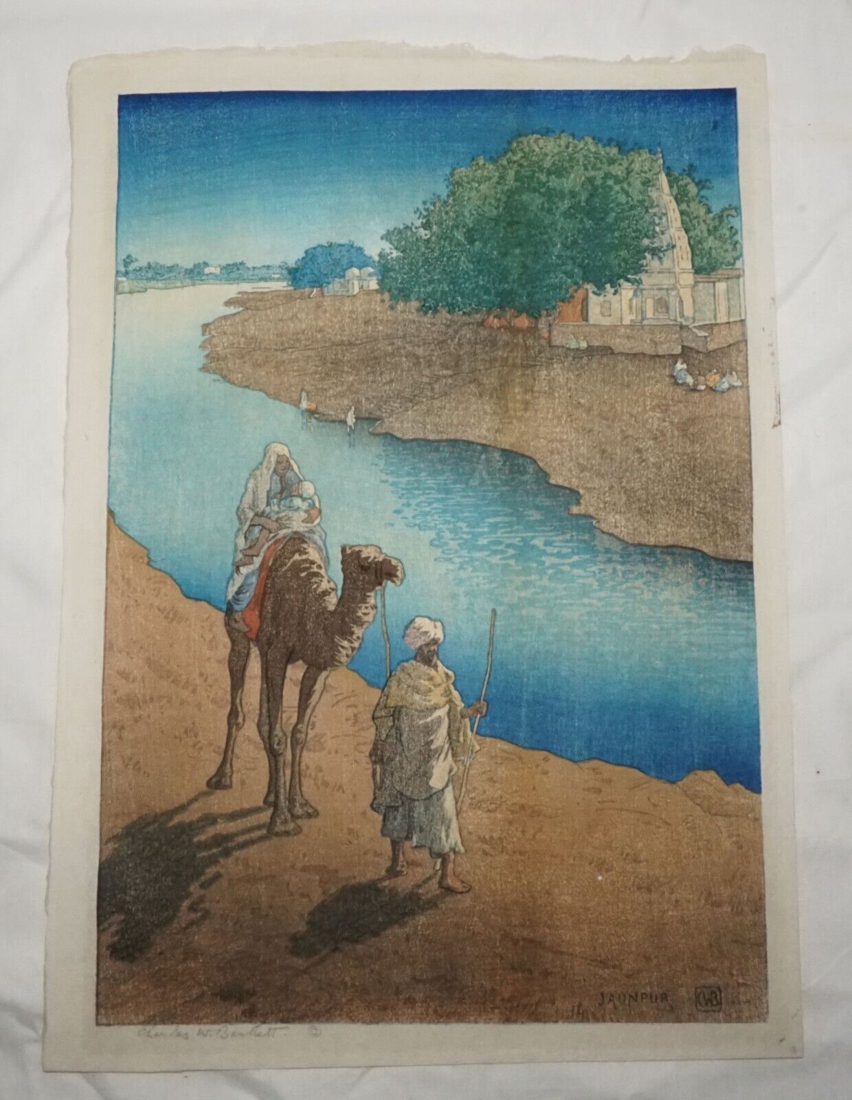 1920 UK Color Woodblock Print Jaunpur by Charles W. Bartlett (1860-1940)(InS)