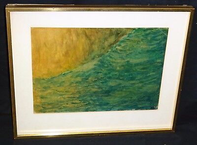 1965 Italian Abstract Oil Painting "Ocean" by Mario Lepore (1908-1972) (Rud)