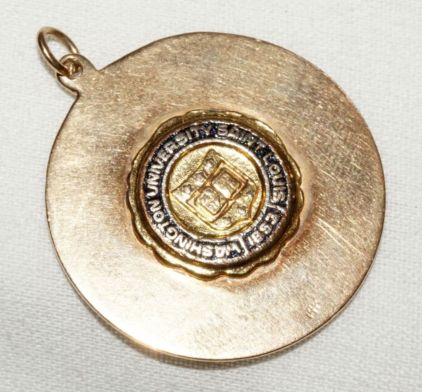 Vintage US 14k Y. Gold & Enamel Pendant Georgetown University Seal Motif (MuS)