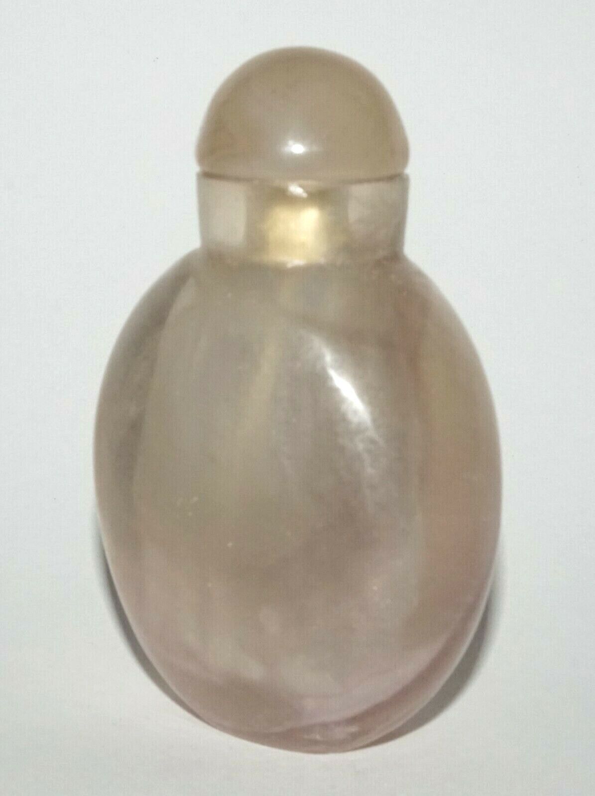 Vintage Chinese Clear Purplish Fluorite Snuff Bottle Plain Motif (LeS) G4