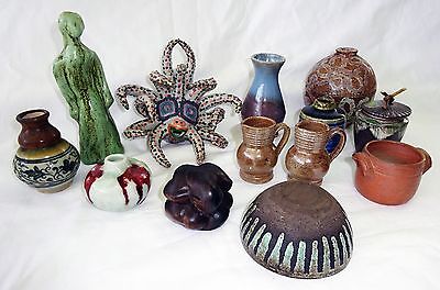 12+1x Pc International Small Art Pottery Mixed Lot Miniatures (Gem)