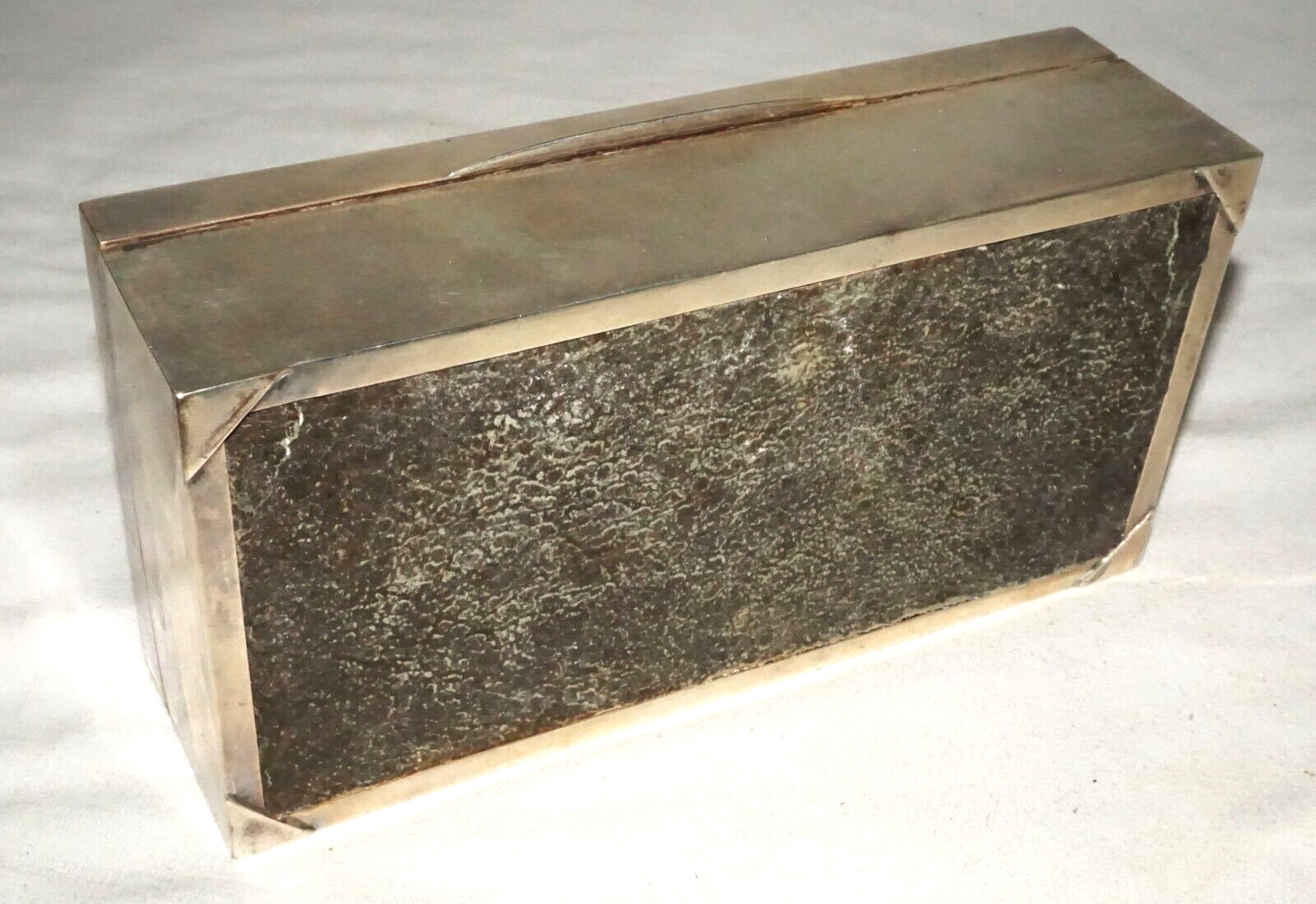 1945 English Wood-lined Sterling Silver Cigarette Box Joseph Gloster Ltd. (UVi)