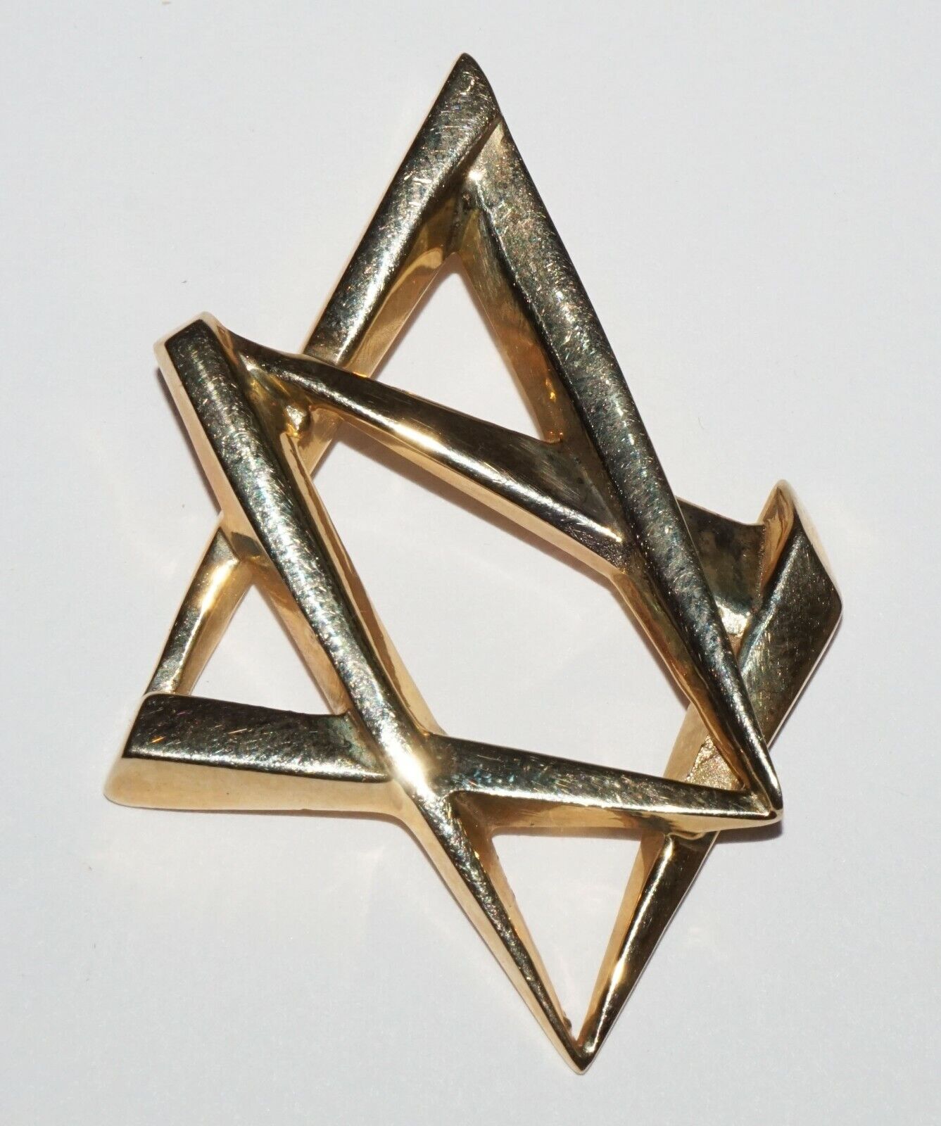 Vintage Modernist 14k Yellow Gold Abstract Star of David Pendant Charm (NaD)#20e