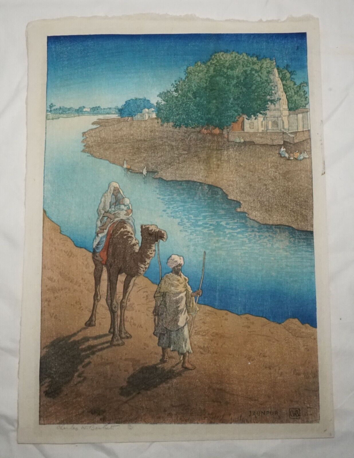 1920 UK Color Woodblock Print Jaunpur by Charles W. Bartlett (1860-1940)(InS)