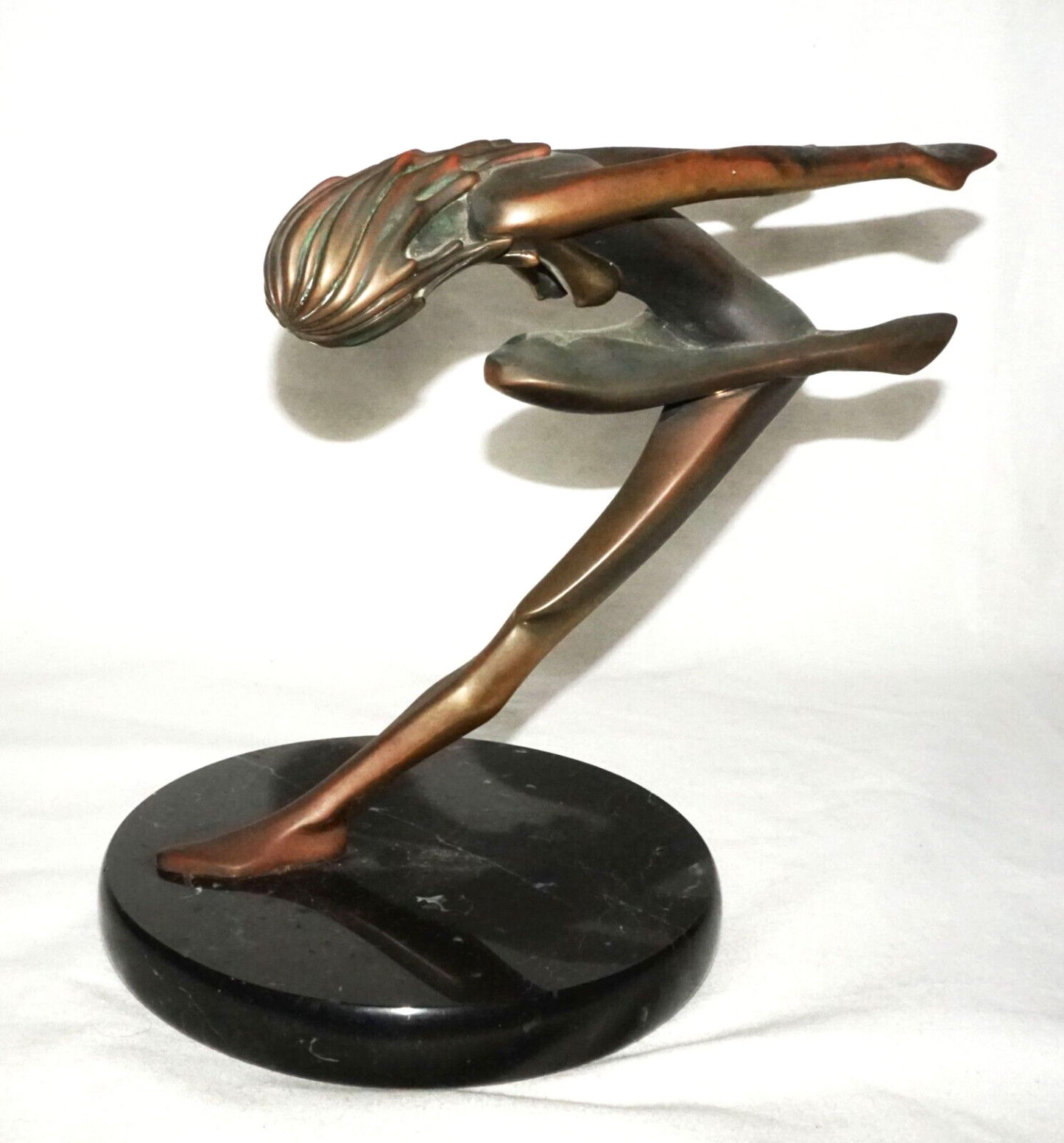 Vintage US Bronze Sculpture 51/100 Nude Dancer by Tom Bennett (b.1928) (InS)