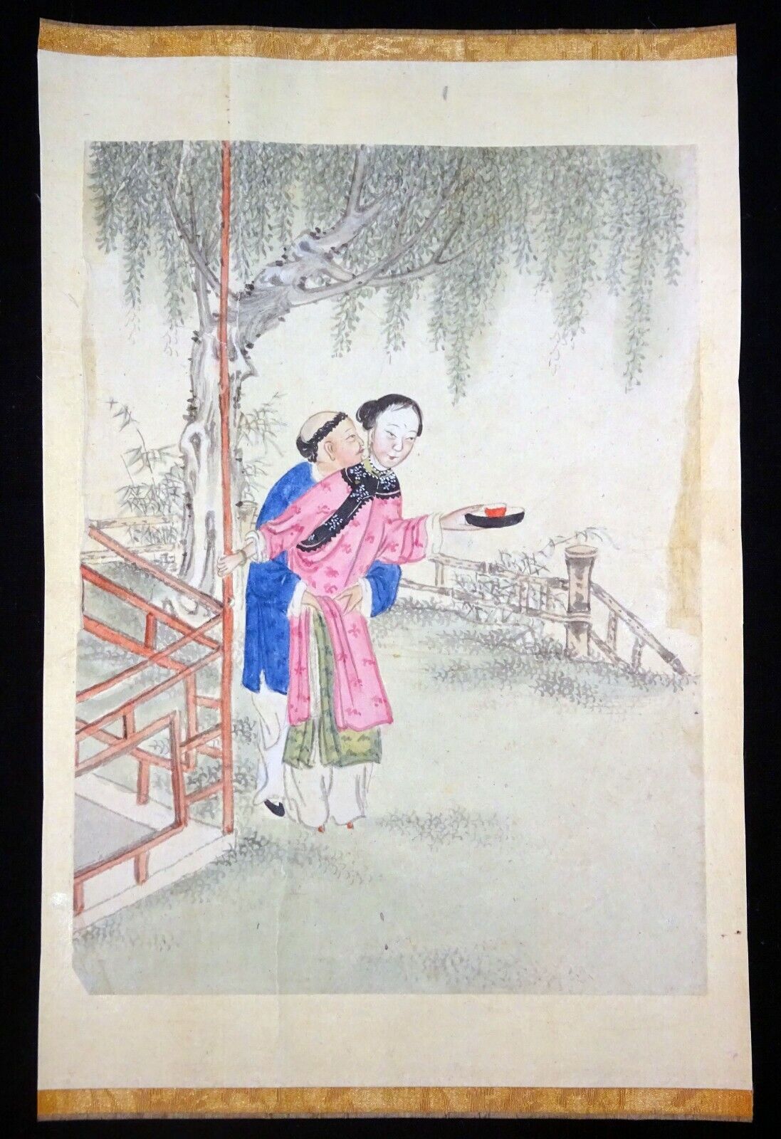 19C Chinese Erotic Pillow Color Paintings for Newly Married Couple (SoM)#10