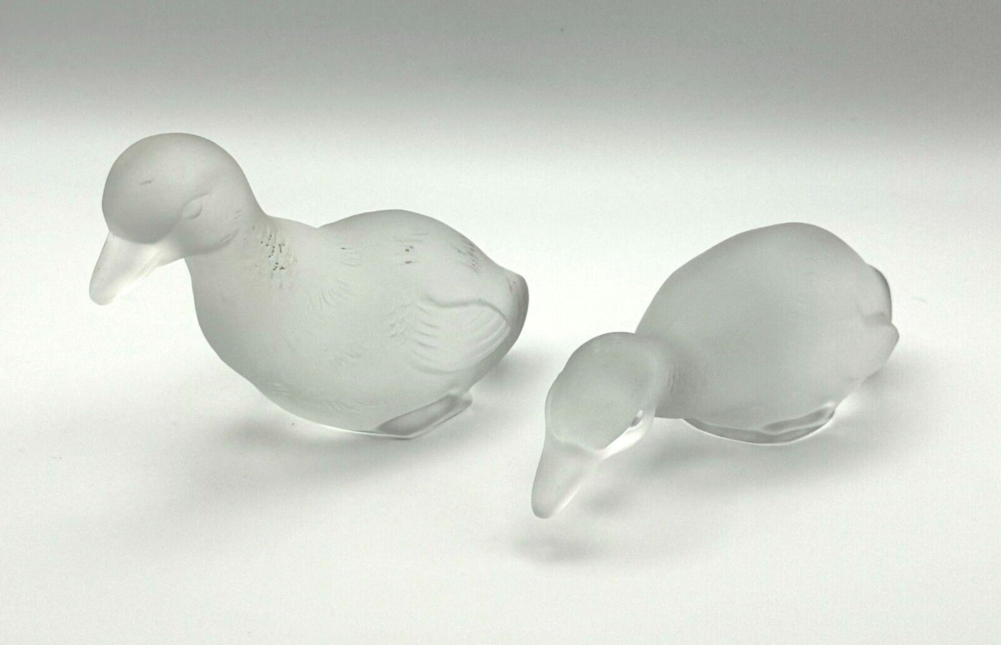 Set of 2 Vintage French Baccarat Crystal Duck Figurines (TuC)