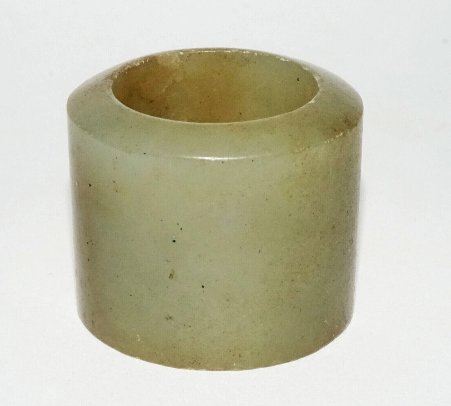 Antique Chinese Dark Celadon Green Nephrite Jade Archers Ring Sz.12 (LeS)R14