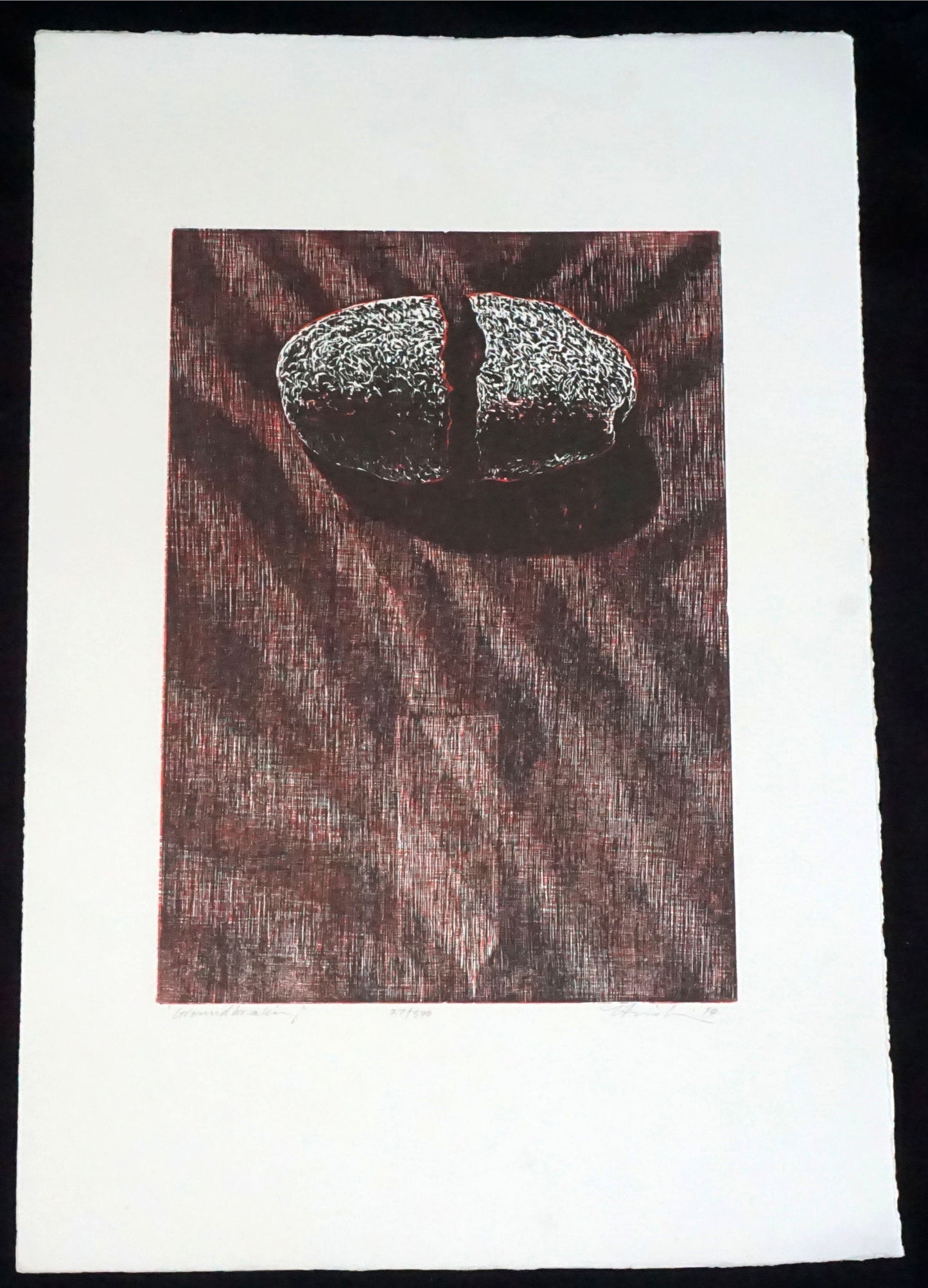 '94 Hawaii Woodcut Print 27/340 Groundbreaking by Hiroki Morinoue (b.1947)