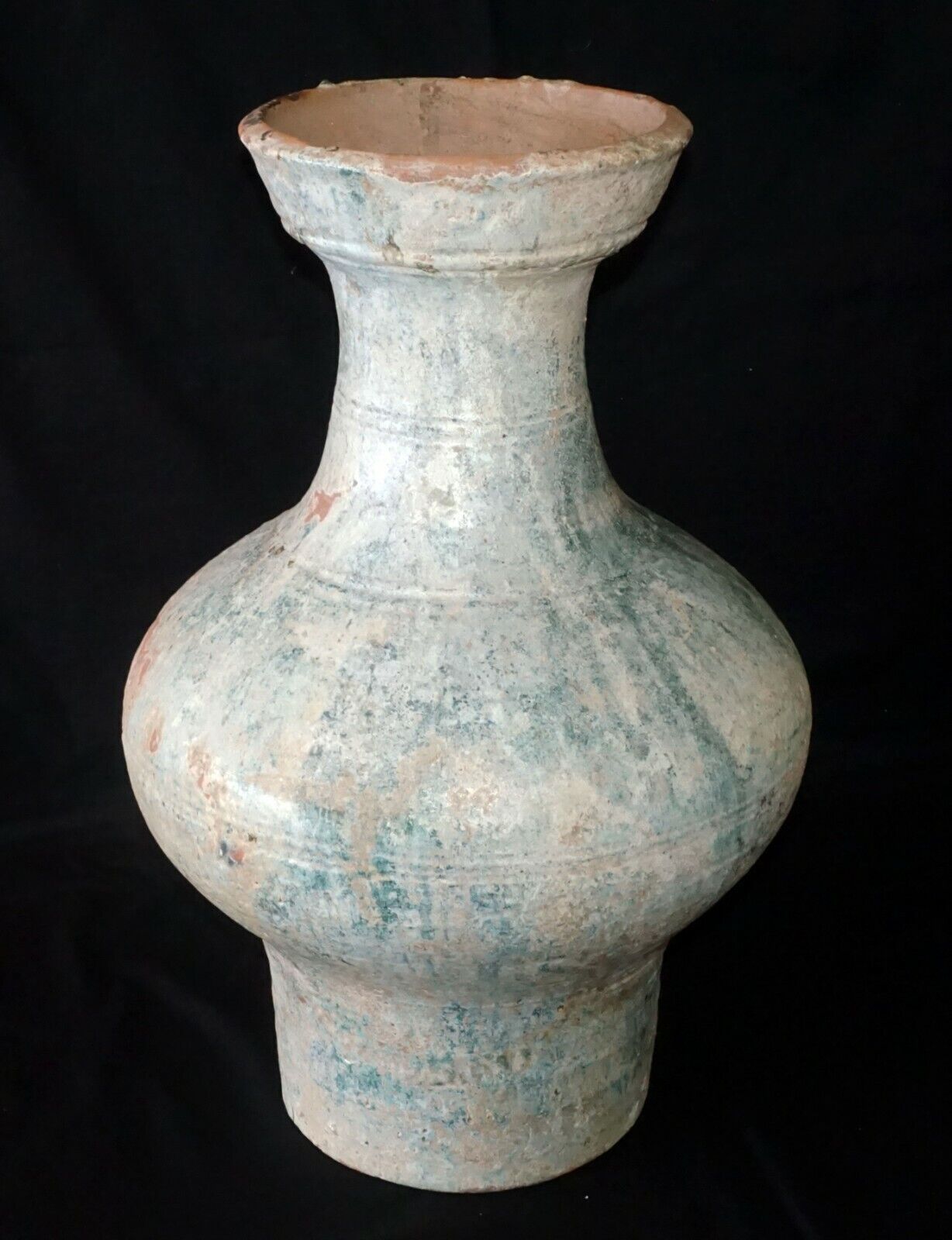 2000 Year Old Chinese Han Period Green Glaze Stoneware Hu Jar Iridescence (FiS)