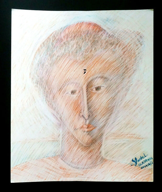 France Hawaii Outsider Art Mixed Media Painting Figure by Claude Vedel (EtJ)#2