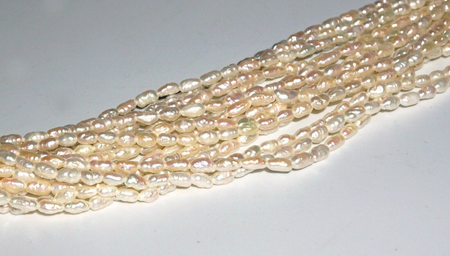 Vintage 15x Strand Freshwater Pearl Necklace 14k Y.G. Spinel Diamond Clasp (SaR)