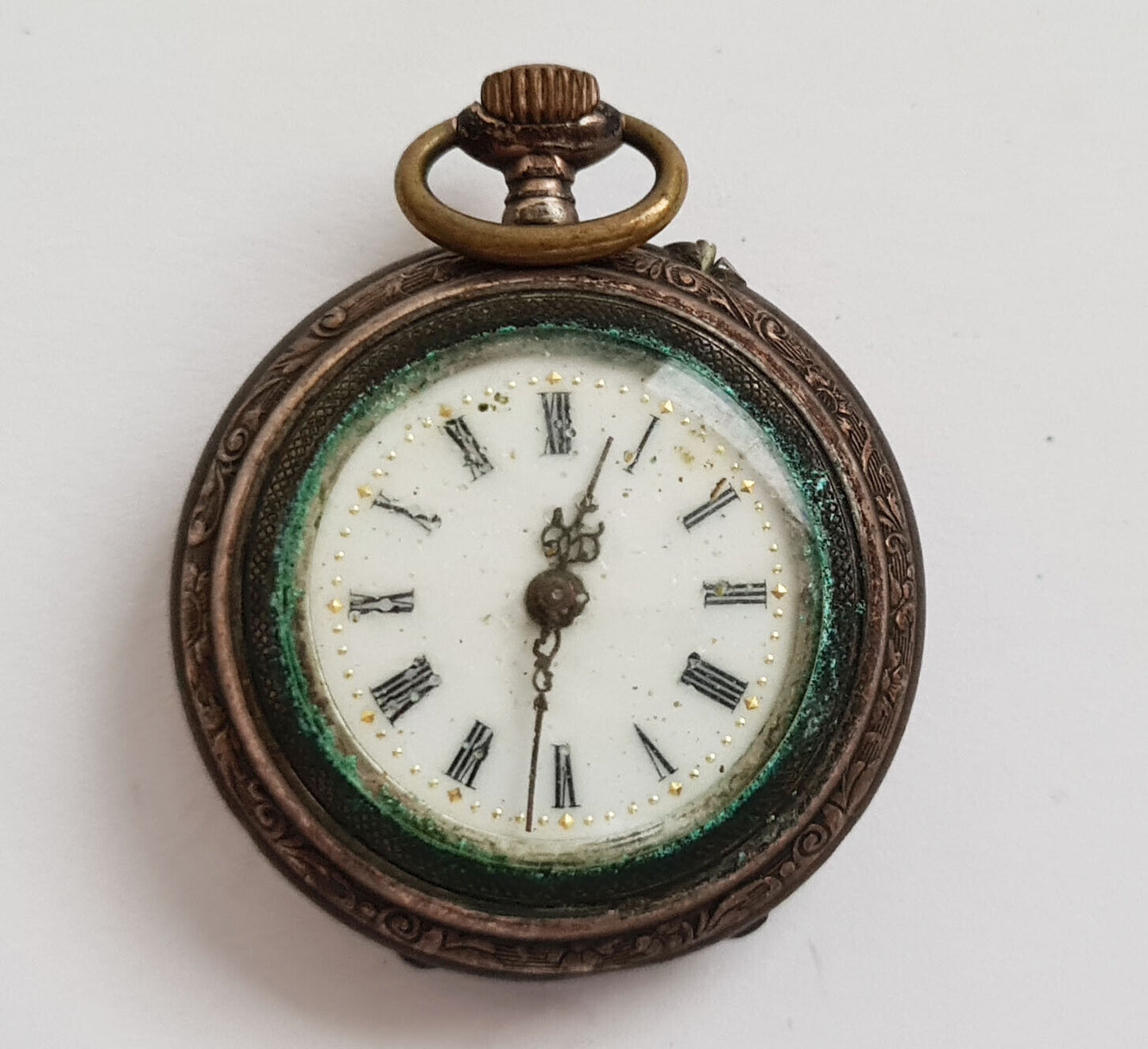 Vintage German Silver Ladies Half Hunter Pocket Watch unknown maker (AHB)