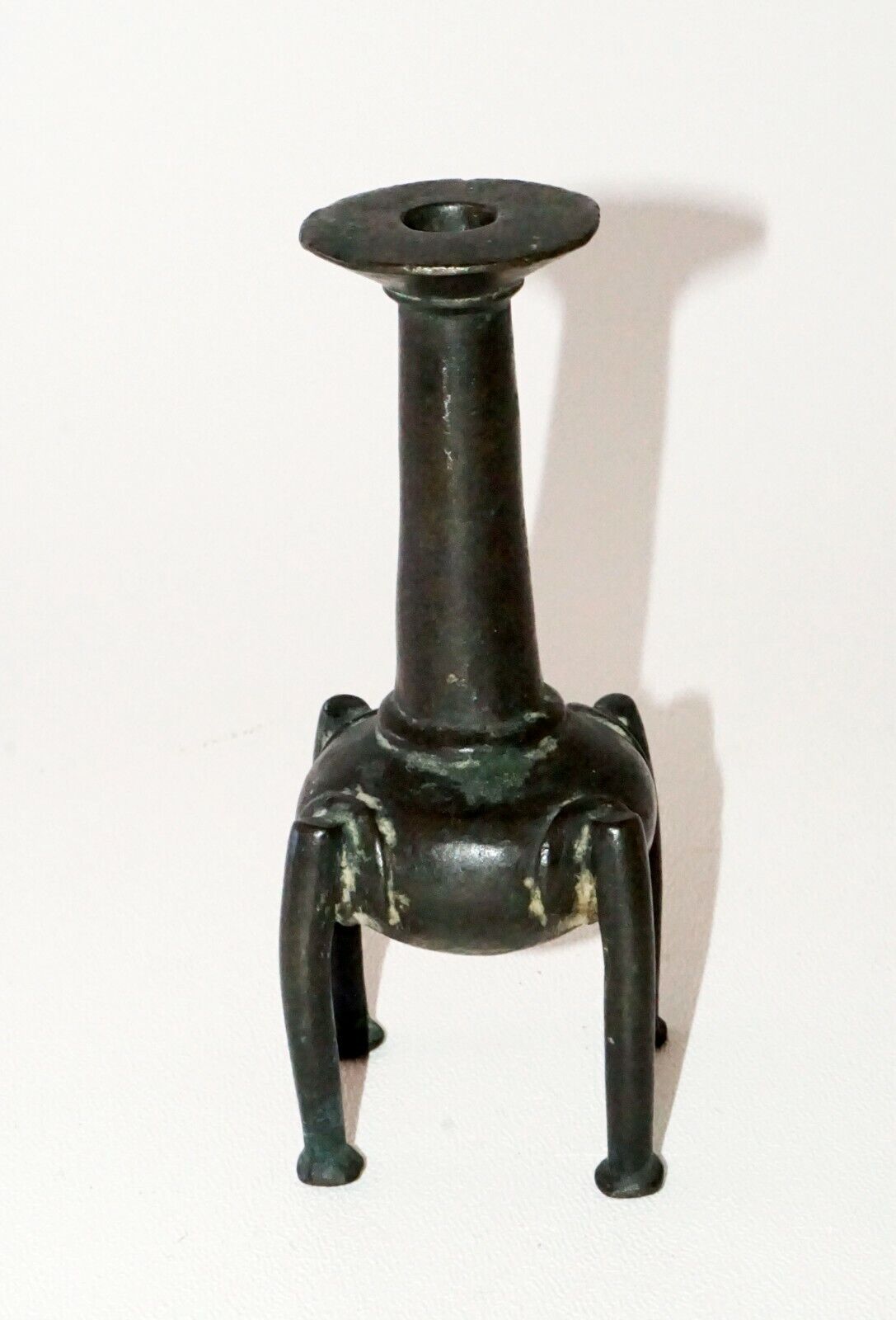 19C Chinese/Burmese/Tibetan Bronze Ritual Joss-stick Candle Holder (Nap)