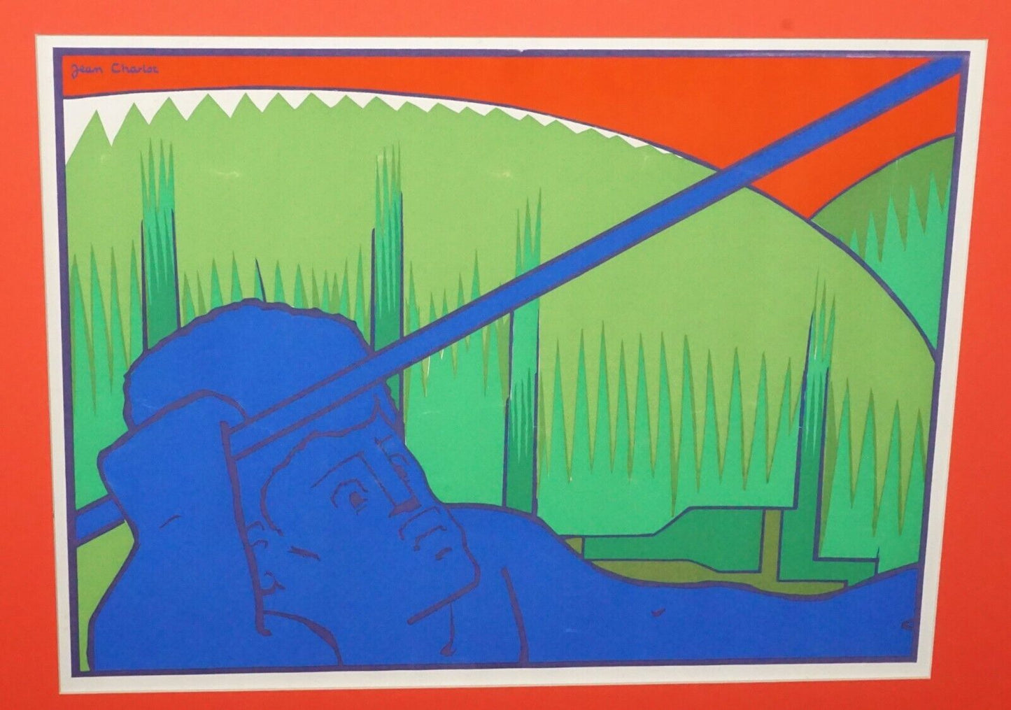 1970s Hawaii Silkscreen Print "Spear Thrower" by Jean Charlot (1898-1979) (***)