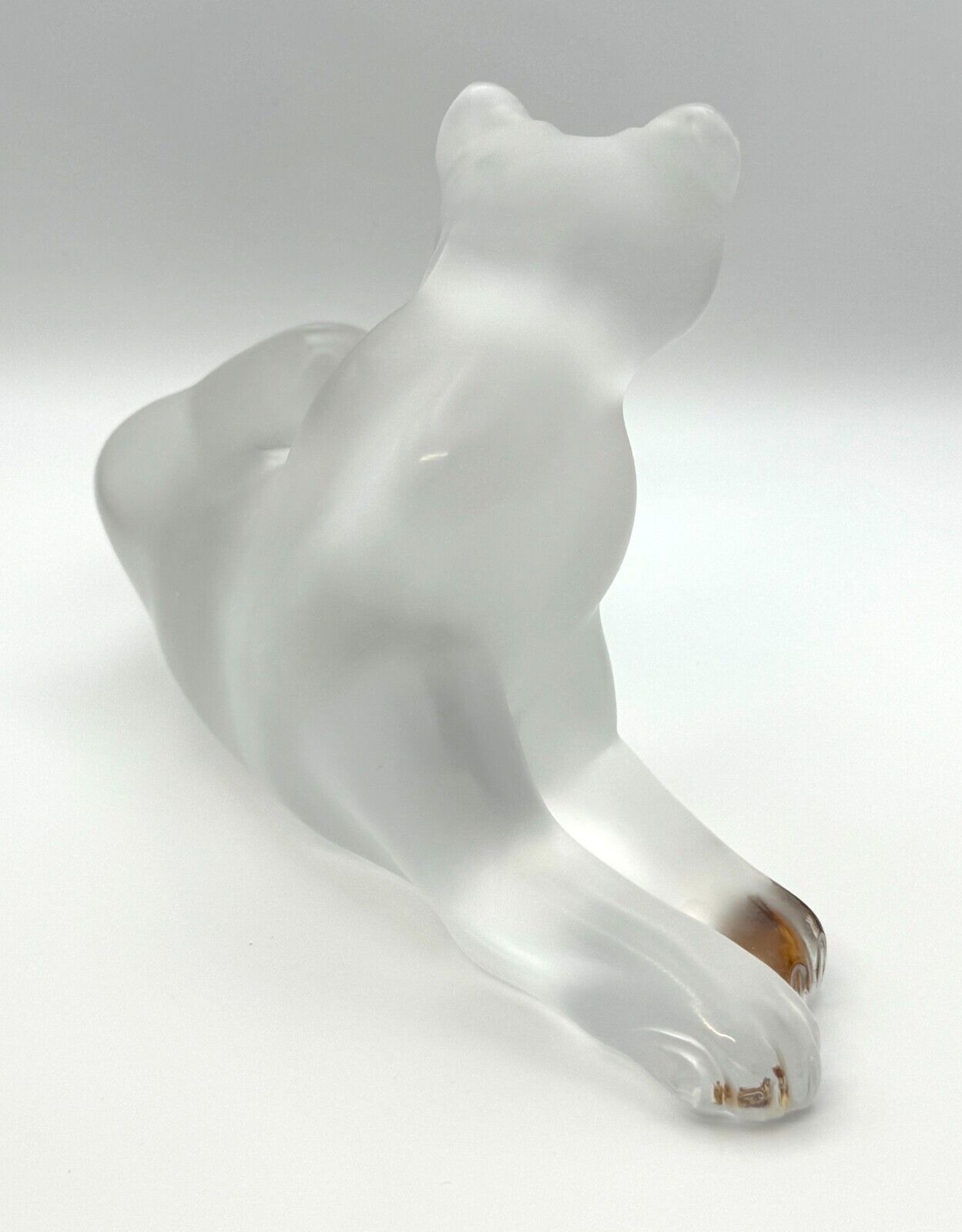 Vintage Art Glass Crystal Simba Lioness Sculpture (InS)15