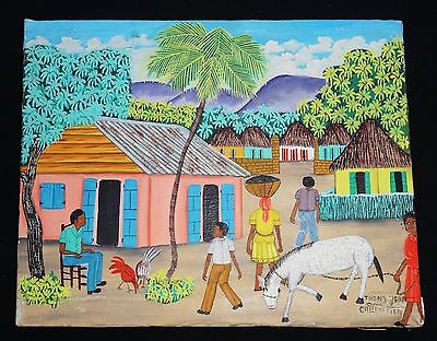 1980's Haitian Acrylic Painting "Cap-Haitian" by Thony Jean (Stea)