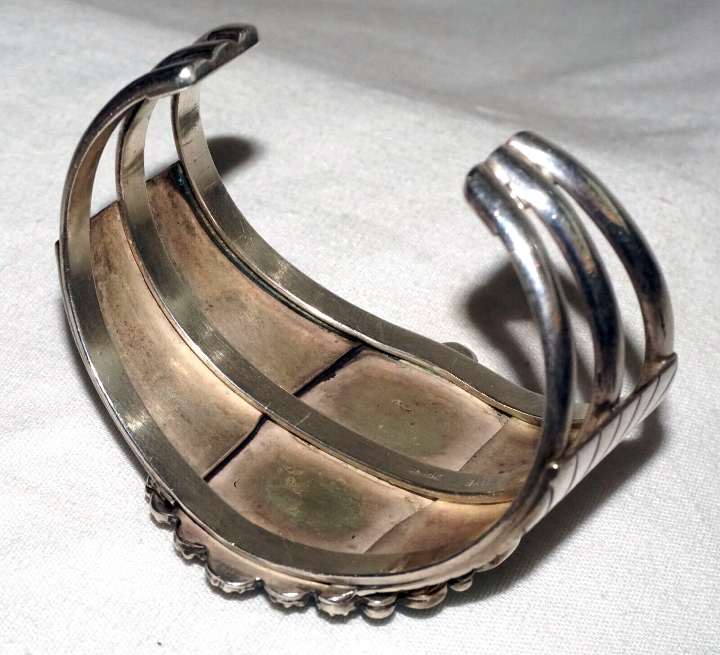 Native American Navajo Heavy Sterling Silver Bracelet Herbert Begaye (KoS) L8