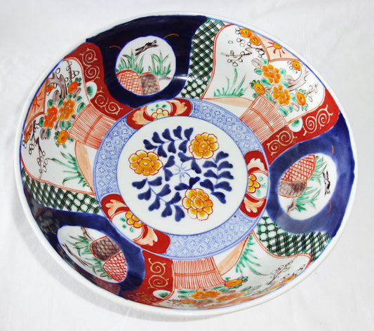 1880s Japanese Imari Pottery Bowl w. Landscape & Floral Motifs (***) IC