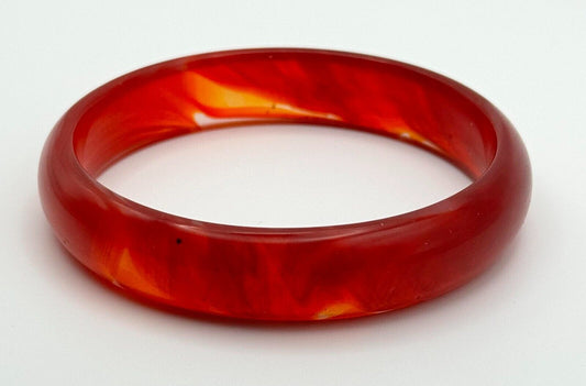 Vintage Red Agate Bangle Bracelet 14mm (1450)