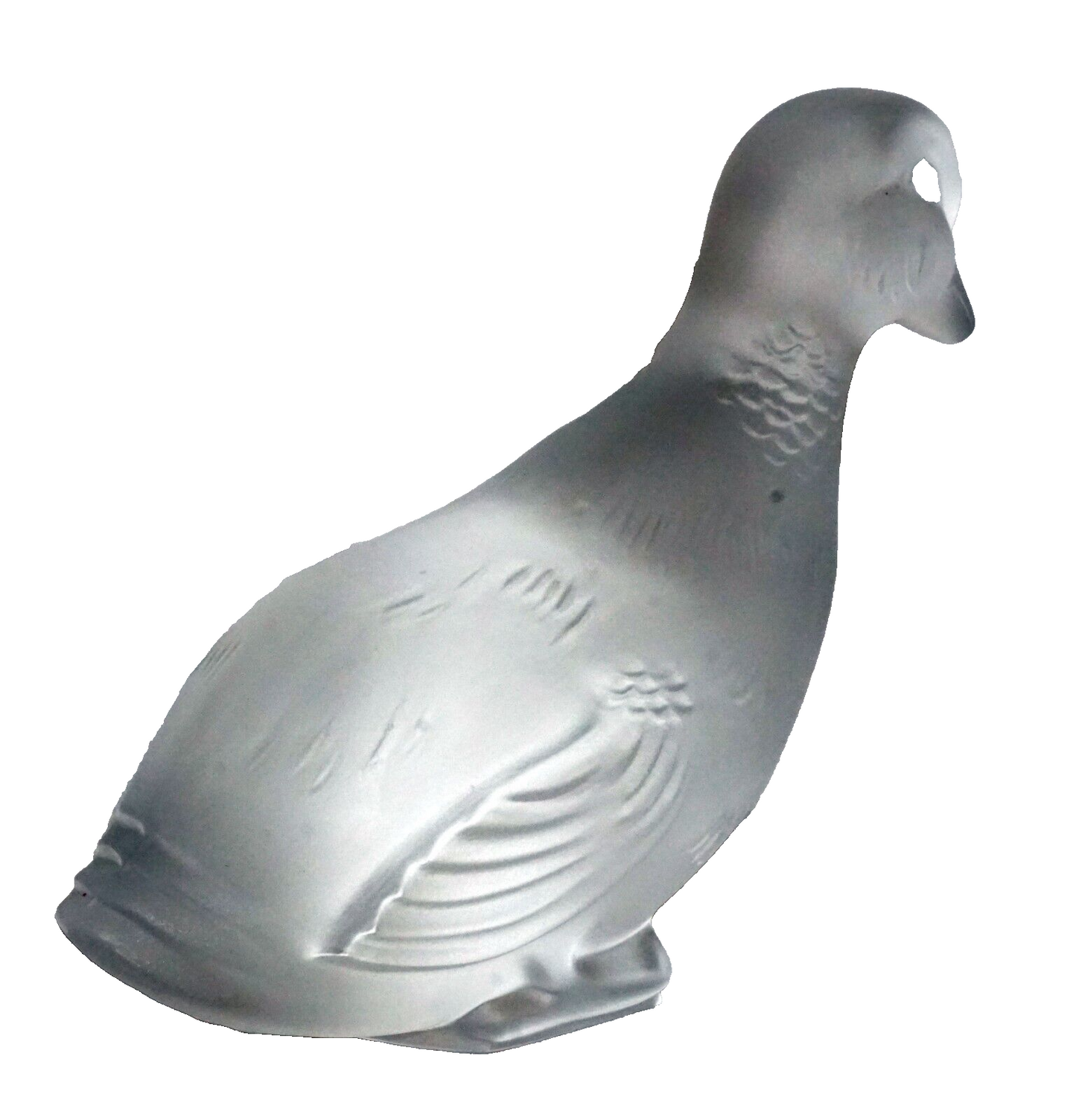 Vintage French Crystal Resting Duck Figurine Paperweight by Baccarat (Kai)