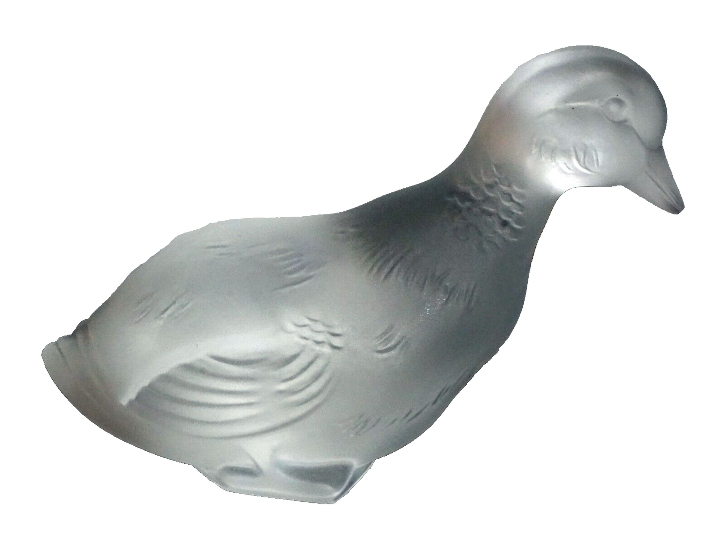 Vintage French Crystal Resting Duck Figurine Paperweight by Baccarat (Kai)