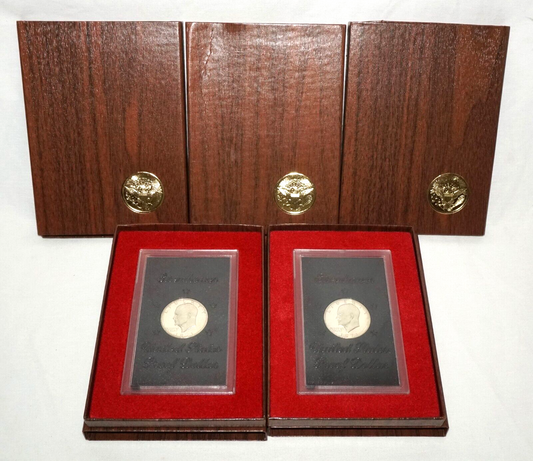 5Pc 1971 US Eisenhower Uncirculated Proof $1 Silver Coin in Case (KiL)