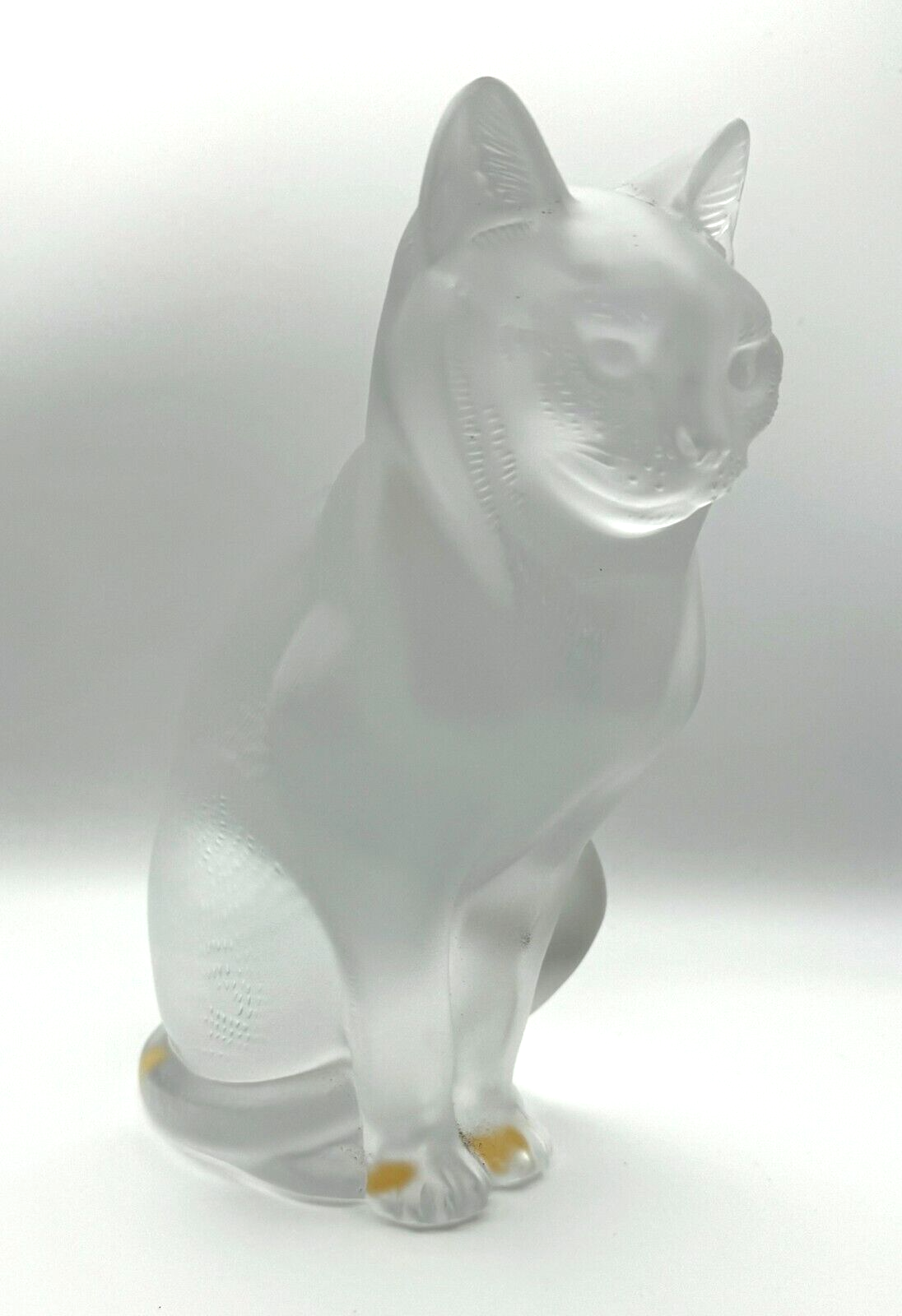 Vintage French Lalique "Chat Assis" Crystal Cat Figurine (TuC)