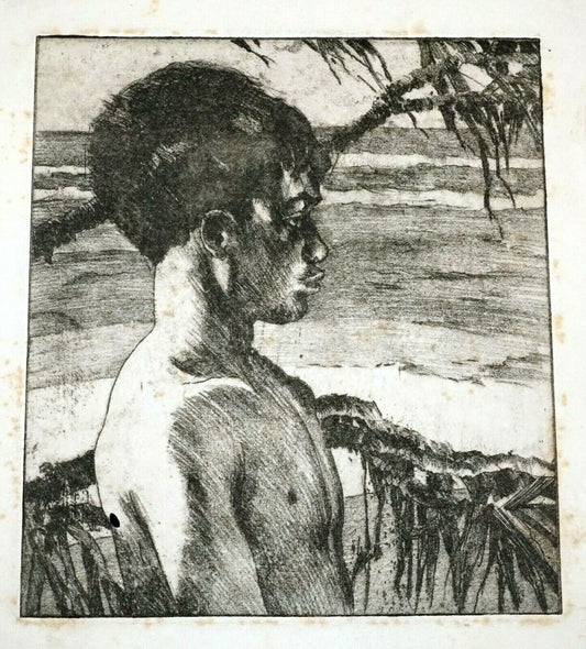 1938 Hawaii Etching Print Kaipo by John Melville Kelly (1879-1962)(Kel)